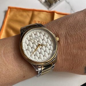 Women Stührling Original Watch stainless steel white face rhinestone